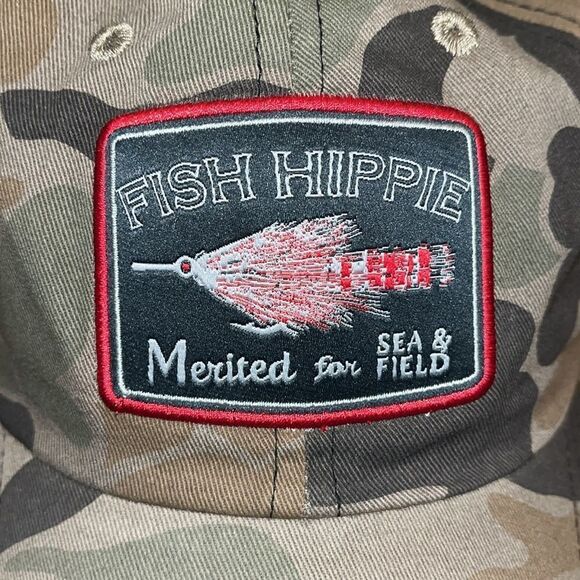 2-Be Hippy Fish Hippie Patch camo camouflage hunting hat Cap fly tying fishing - Picture 5 of 12